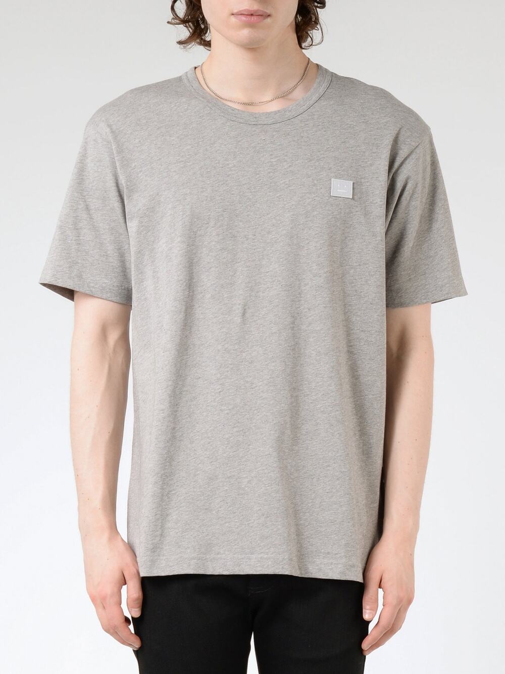 Acne Studios Nash Face T-Shirt - Light Grey Melange, Size L